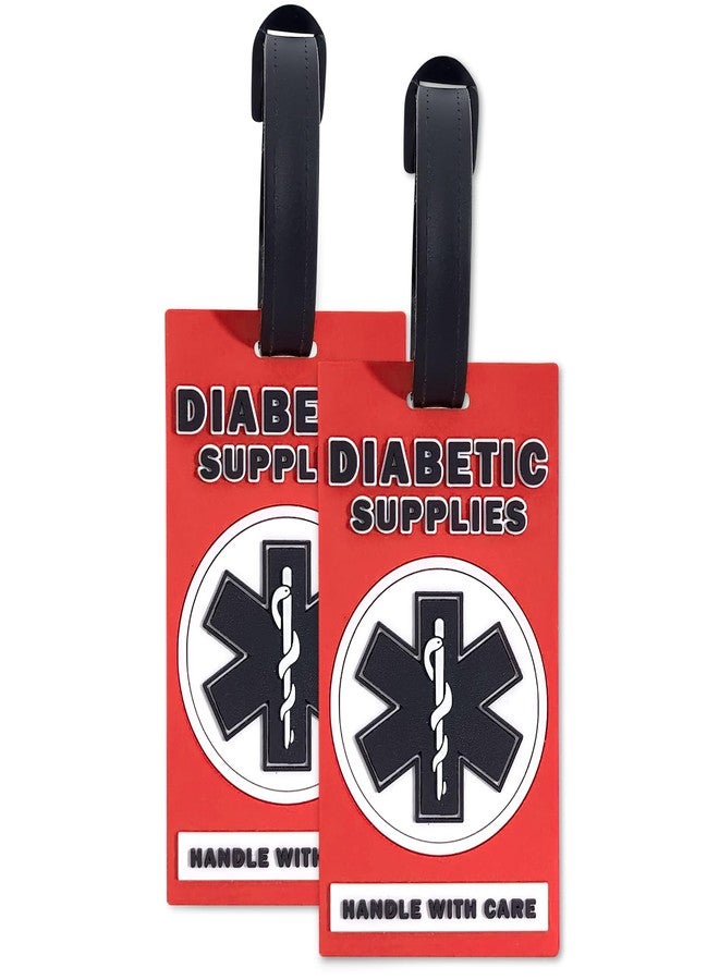 Yulaexie 2 Pack Diabetic Supplies ID Tag for Insulin & Medical Equipment, Durable Type 1 Diabetic Supplies Luggage Tag for Suitcases, Bags & Travel Cases - Image 1